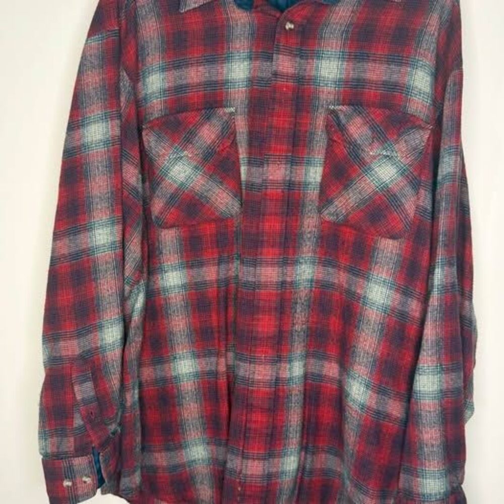 David Taylor Red Plaid Flannel Shirt XXLT